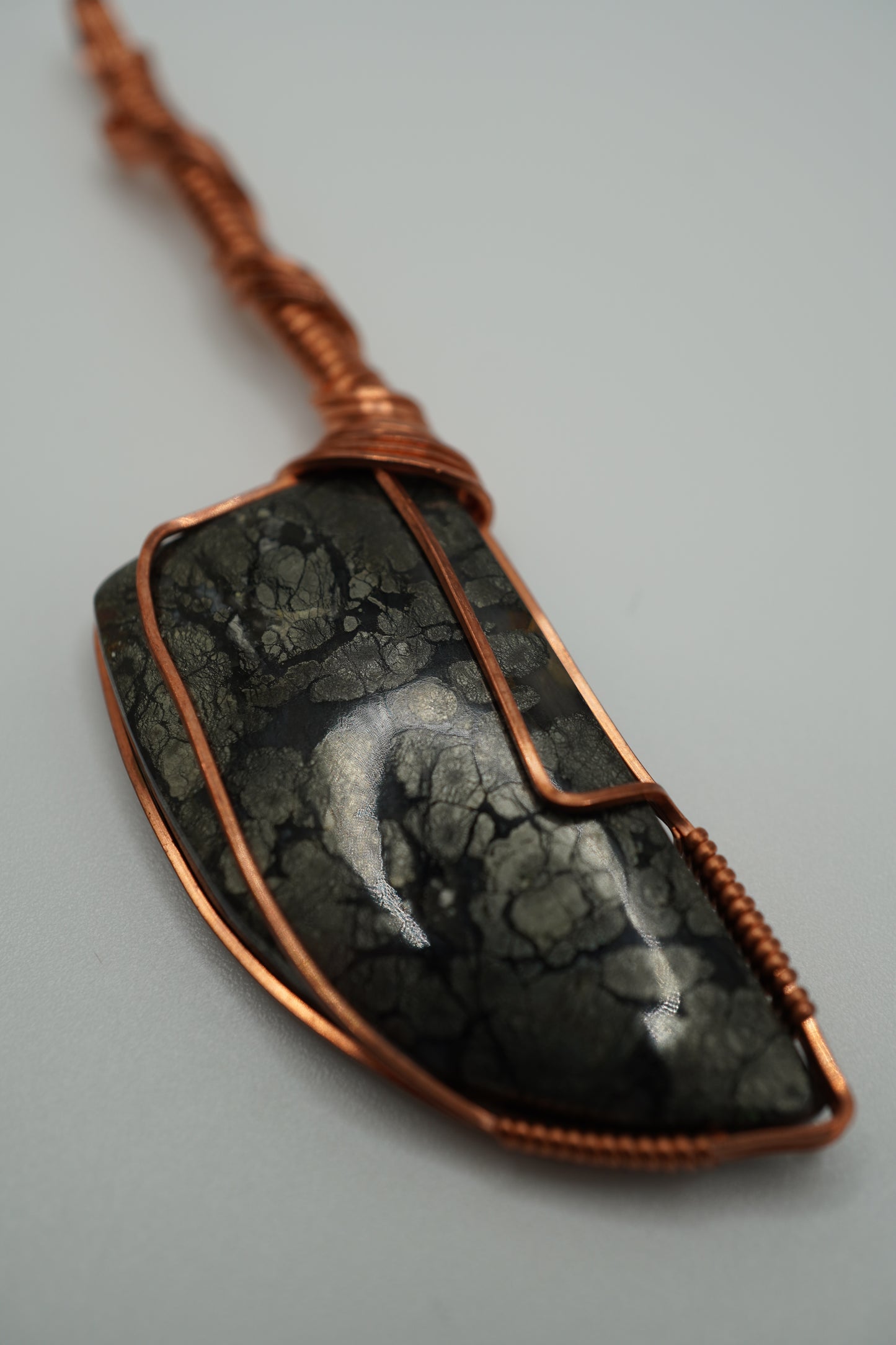 Natural Marcasite Agate Knife pendant (large)