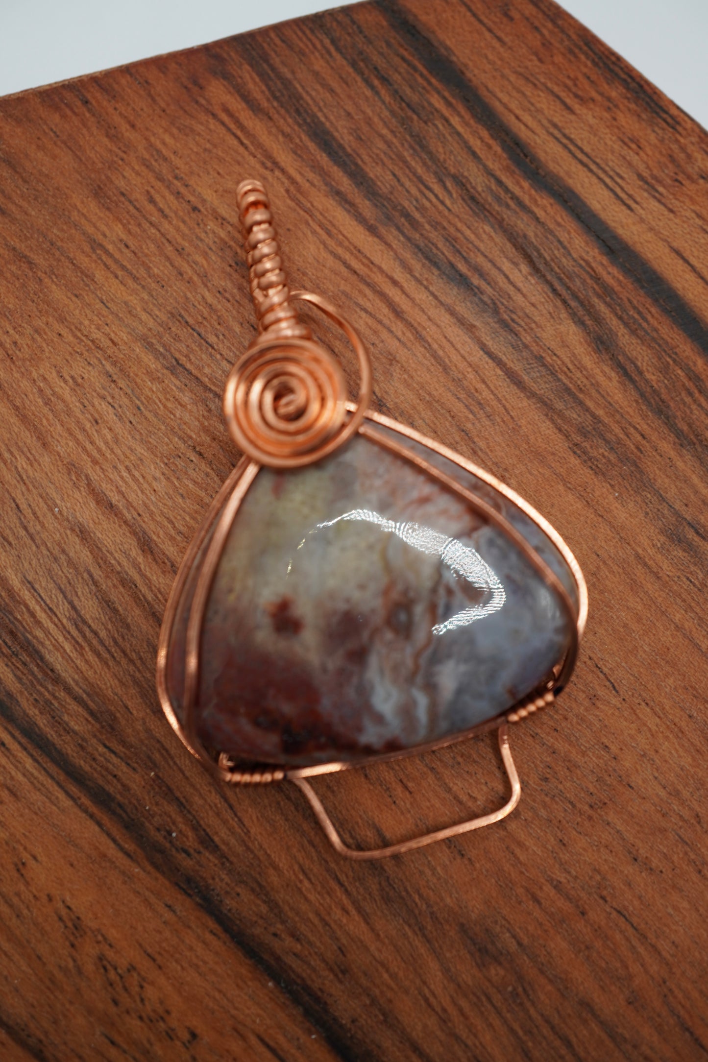 Dragon Bloodstone mushroom pendant