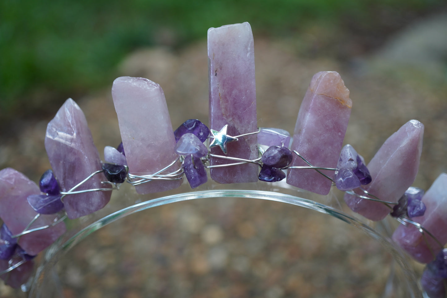 Rose Quartz and Amethyst Crown (silver)