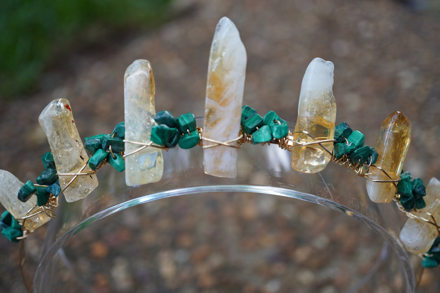 Citrine and Malachite Crown